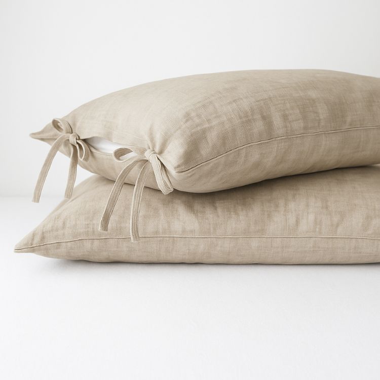 100% French Linen Tie Closure Pillowcase