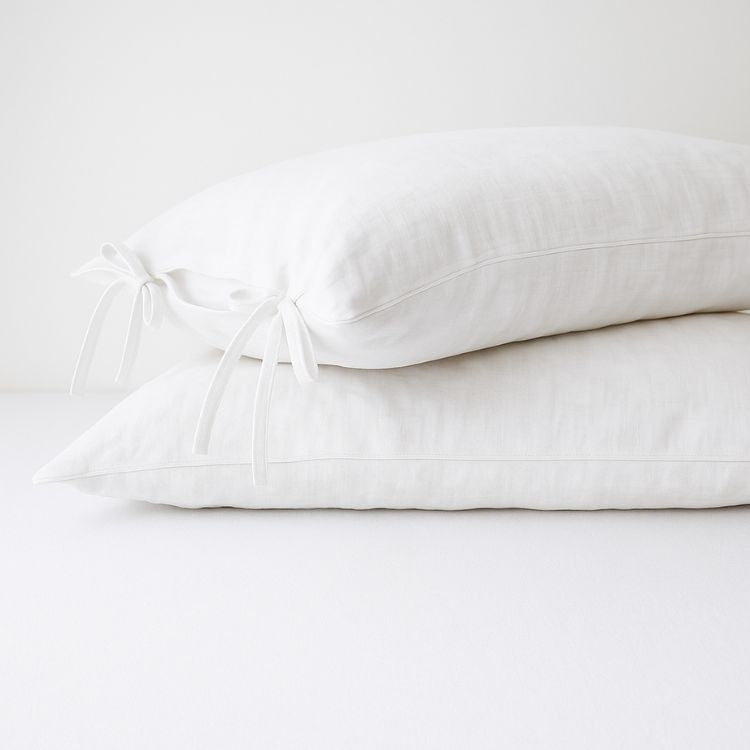100% French Linen Tie Closure Pillowcase