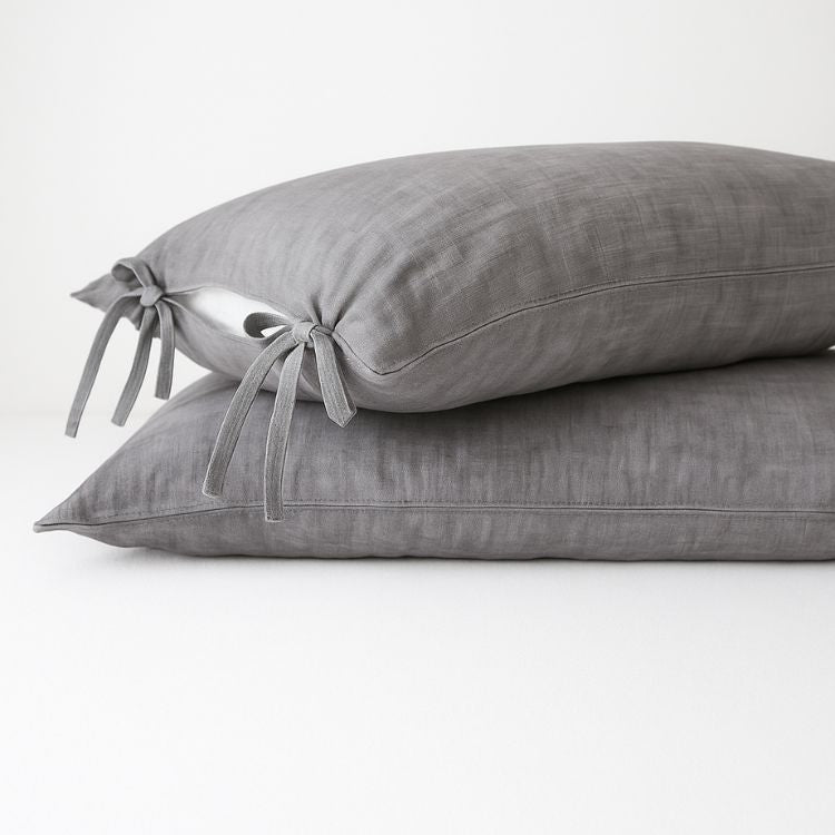 100% French Linen Tie Closure Pillowcase