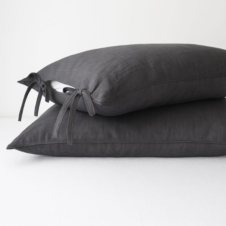 100% French Linen Tie Closure Pillowcase
