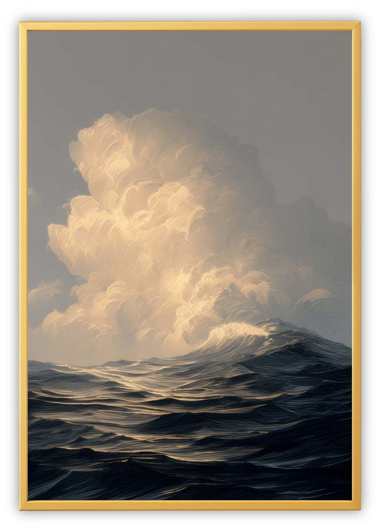 Stormy Ocean with Rising Cloud