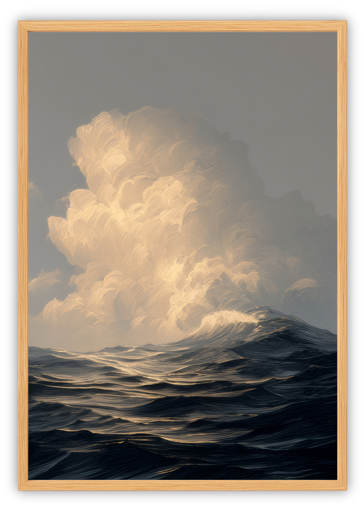 Stormy Ocean with Rising Cloud