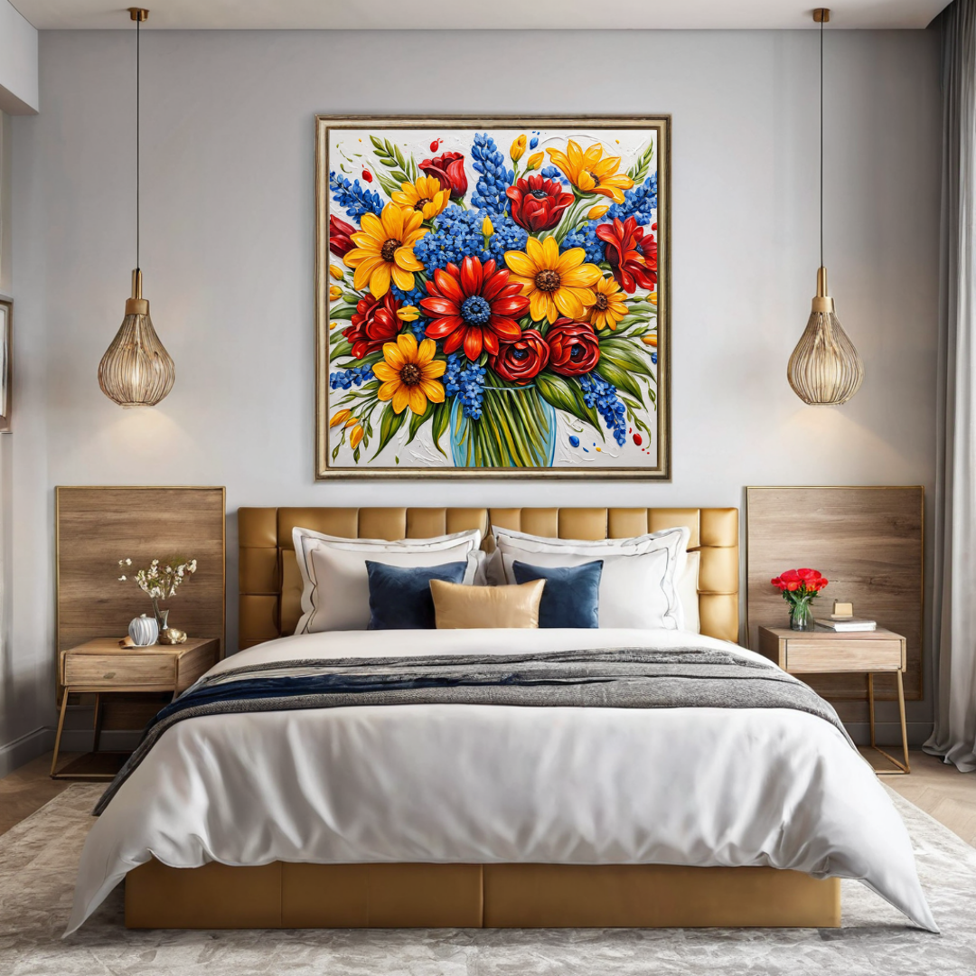 Vibrant Floral Elegance for Style and Warmth - Heated Wall Art