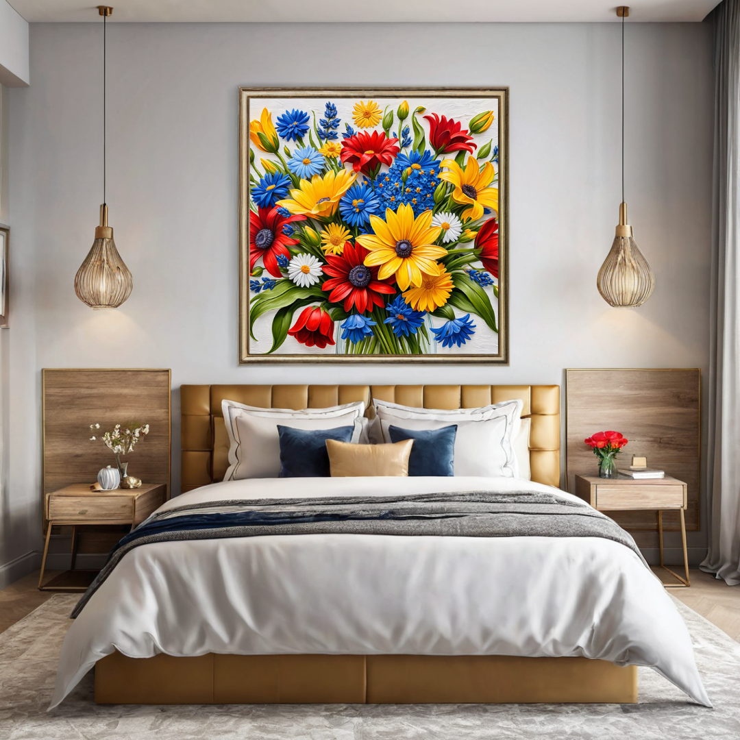 Vibrant Floral Elegance for Style and Warmth - Heated Wall Art