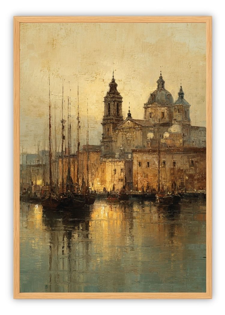 Harbor Sunset in Old Europe