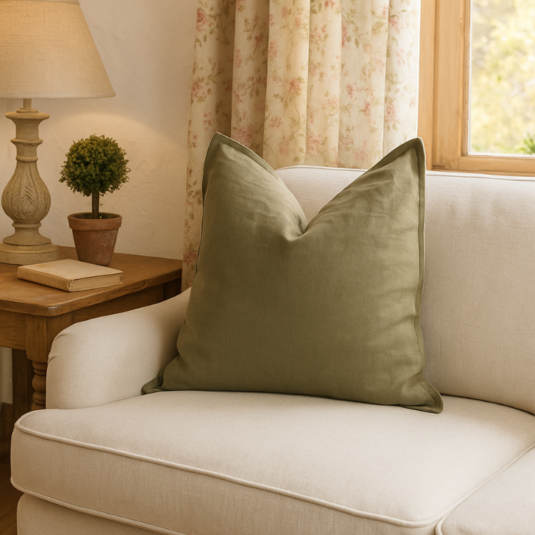 100% French Linen Cushion Cover